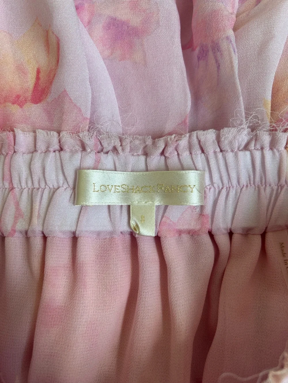 LoveShackFancy Summer Morning Ruffle Mini Skirt Size Small Pink